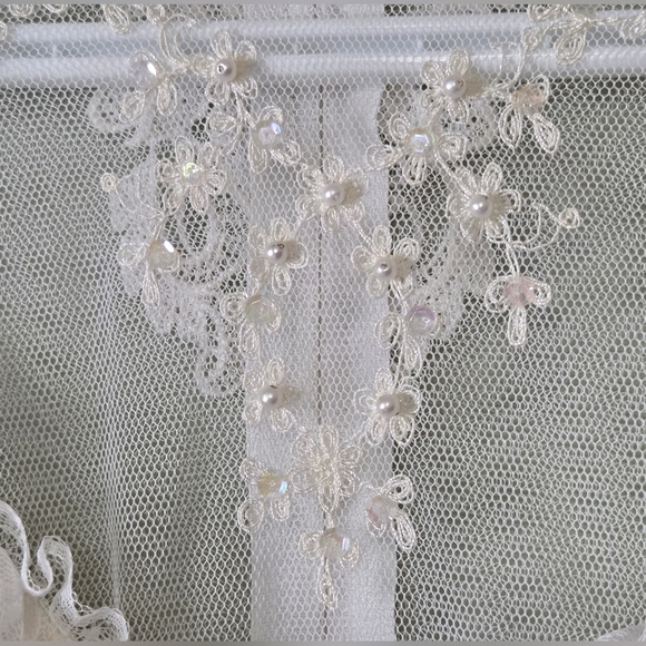 VTG👰‍Alfred Angelo Wedding Dress Bishop Sleeve Lace Tiered Prarie Victorian XS - Picture 9 of 16